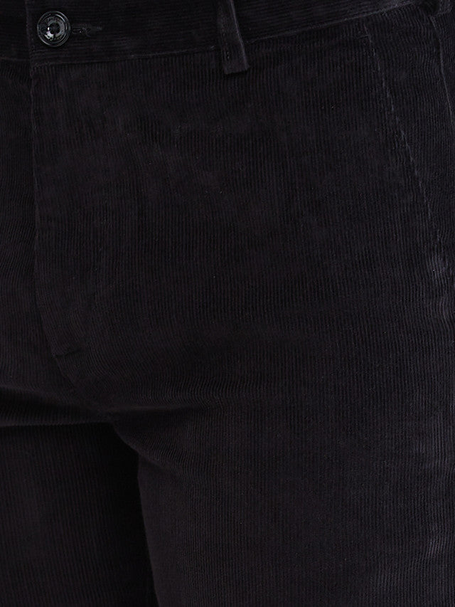Colorplus Black Solid Piece Dyed Regular Fit Cotton Trouser