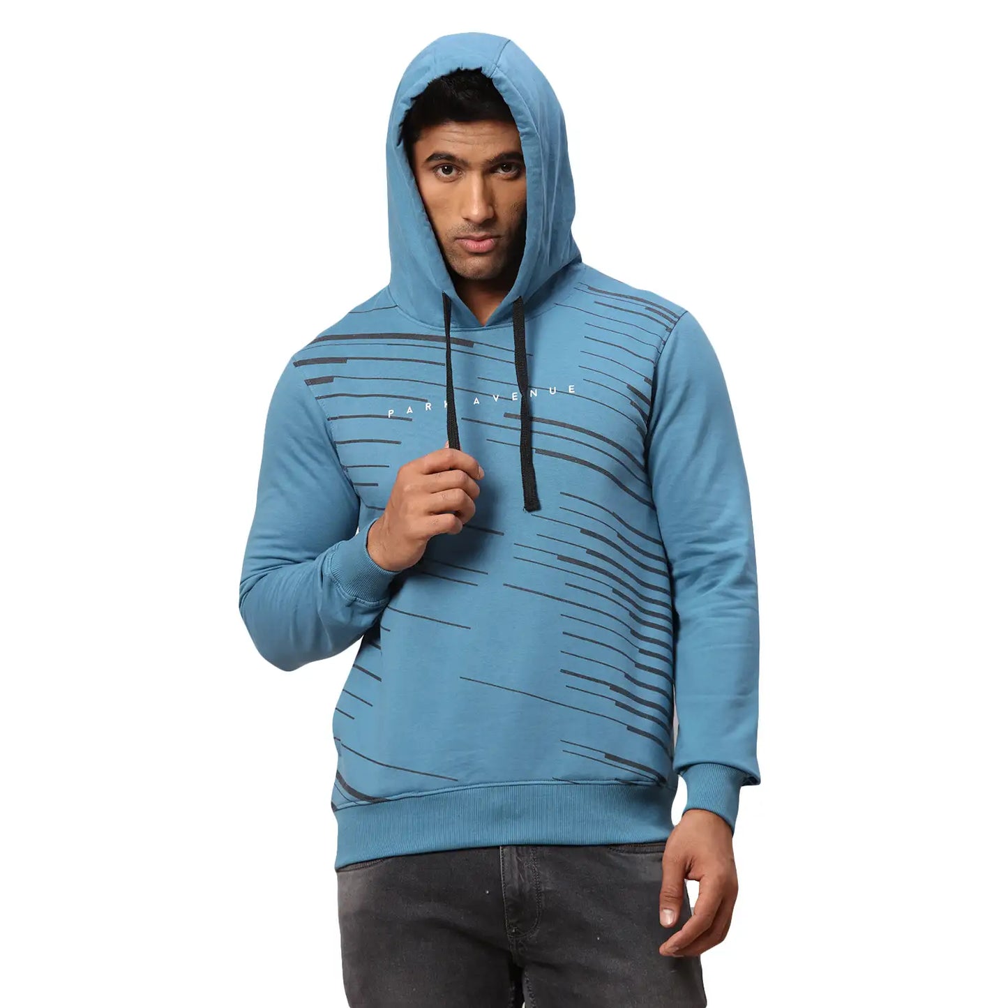 Men Grey Slim Fit Print Polyester Blend Sweatshirts