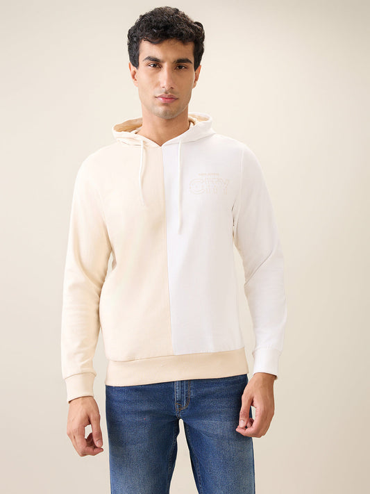 Park Avenue Men Brown Cut & Sew Slim Fit Cotton Blend Sweatshirt