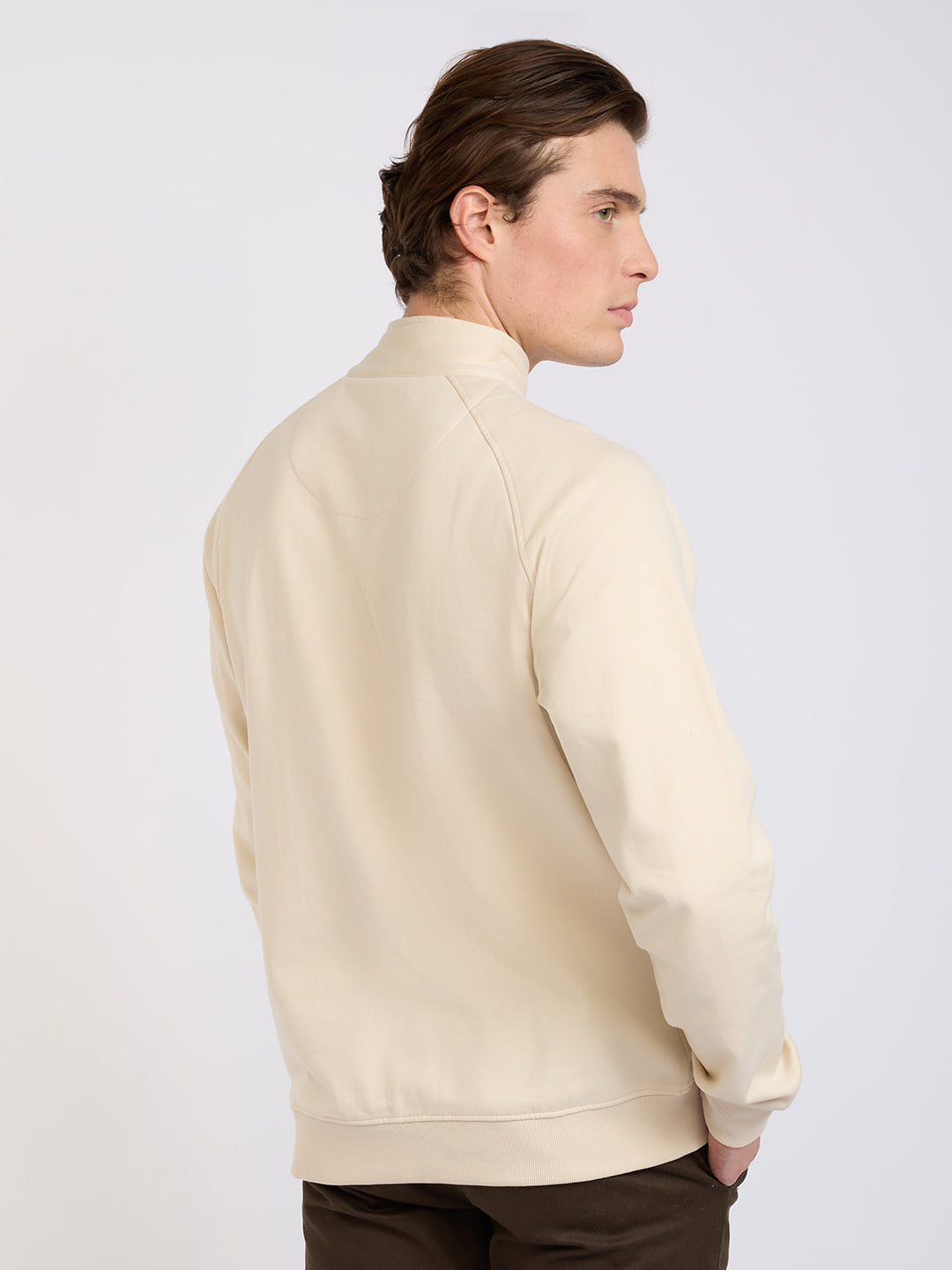 Park Avenue Men Brown Solid Slim Fit Cotton Blend Full Sleeve Sweatshirt