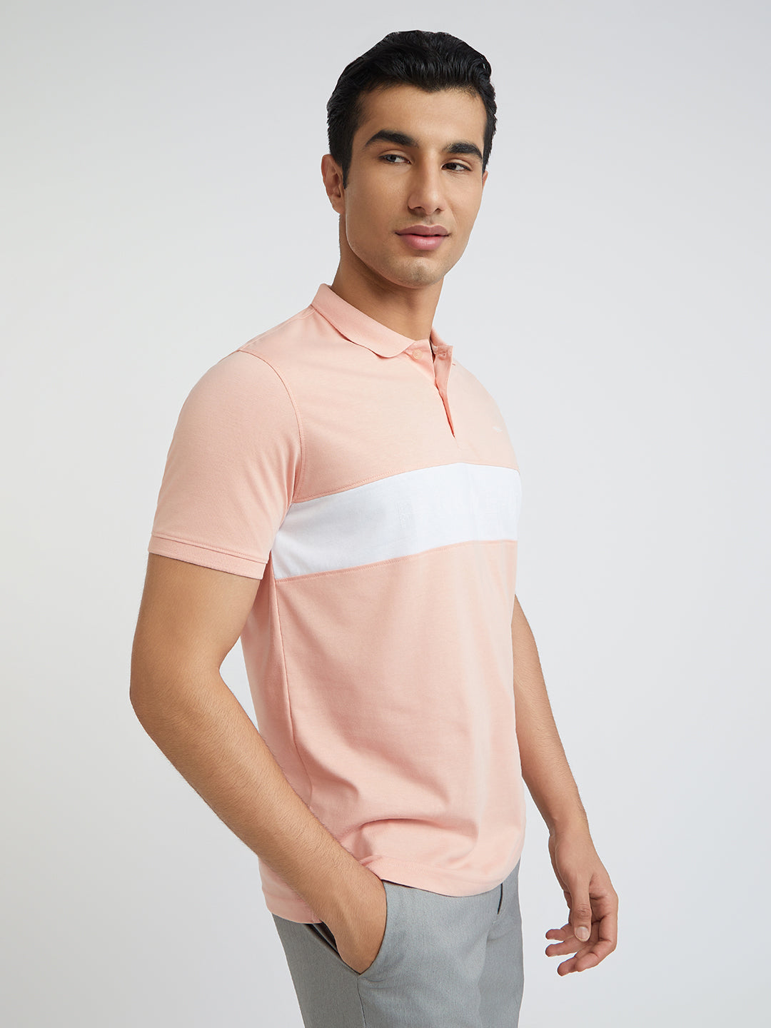 Park Avenue Men Red Solid Slim Fit Cotton Blend T-Shirt