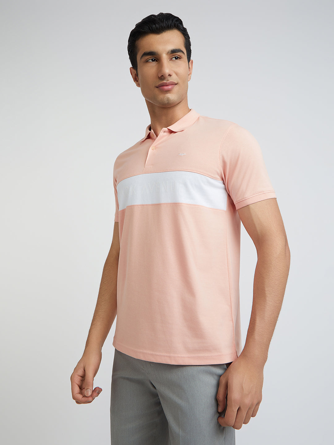 Park Avenue Men Red Solid Slim Fit Cotton Blend T-Shirt