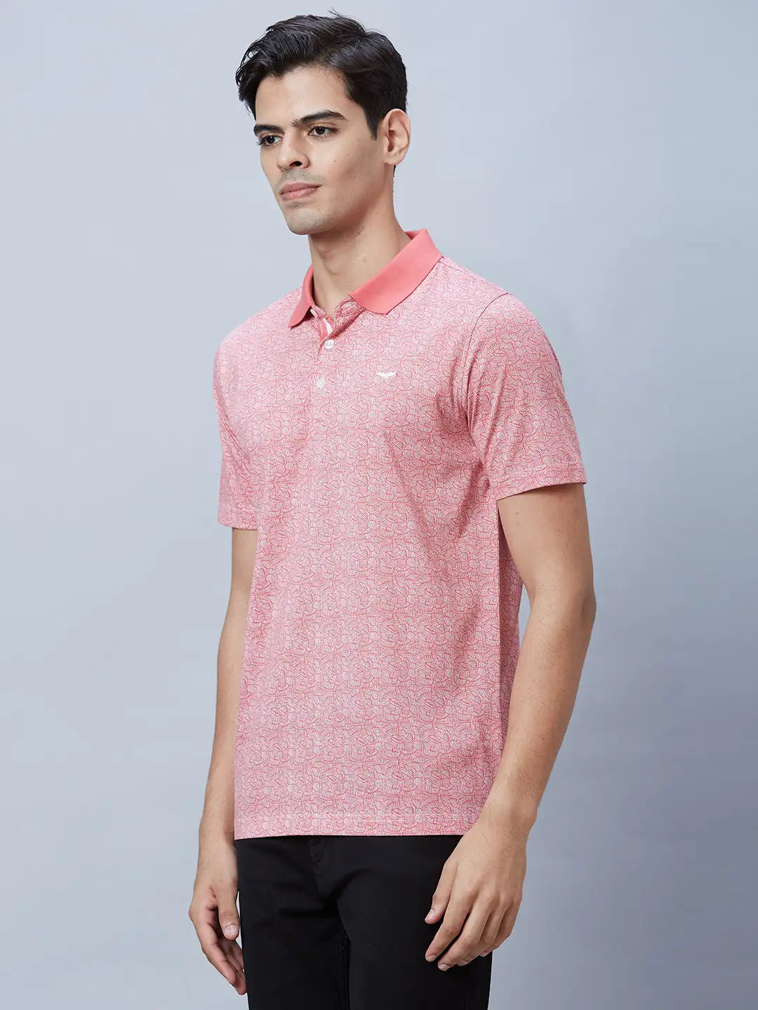 Men Red Regular Fit Print Cotton T-Shirt