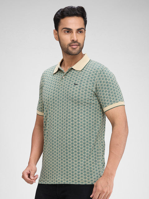 Park Avenue Men Brown Printed Slim Fit Cotton Blend T-Shirt