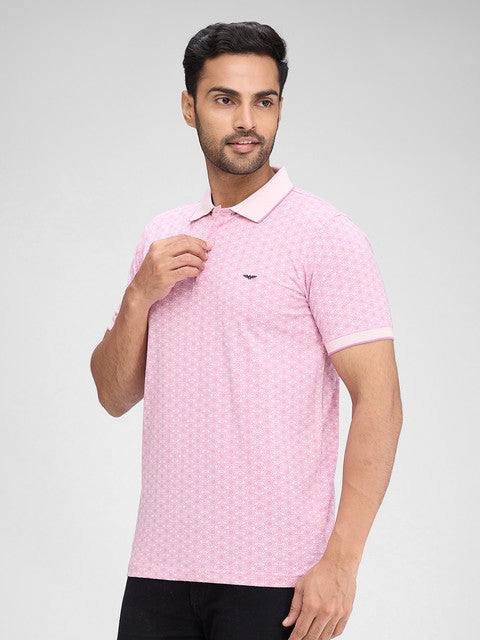 Park Avenue Men Pink Printed Slim Fit Cotton Blend T-Shirt