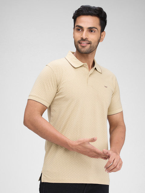 Park Avenue Men Brown Printed Slim Fit Cotton Blend T-Shirt
