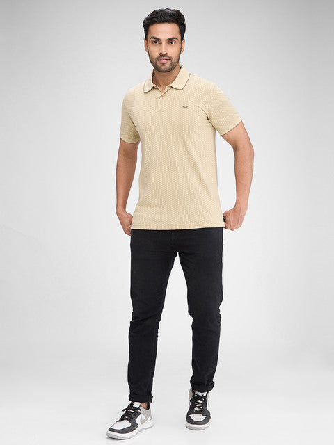 Park Avenue Men Brown Printed Slim Fit Cotton Blend T-Shirt
