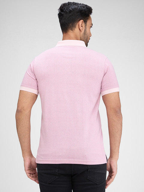 Park Avenue Men Pink Printed Slim Fit Cotton Blend T-Shirt