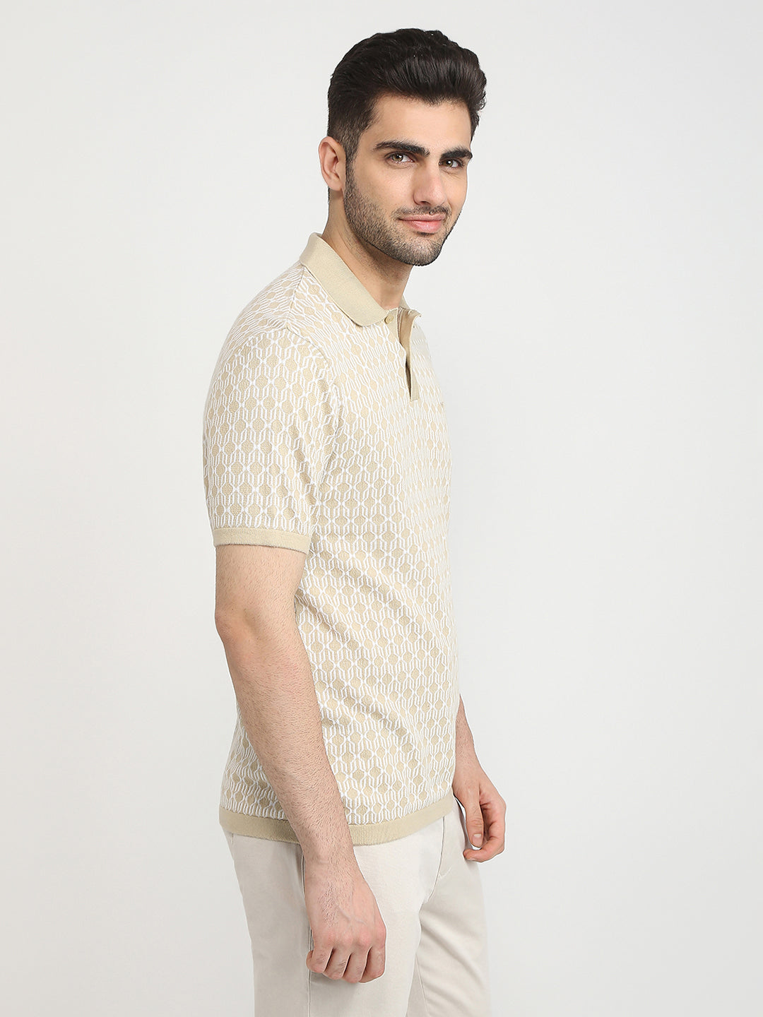 Park Avenue Men Brown Solid Slim Fit Cotton T-Shirt