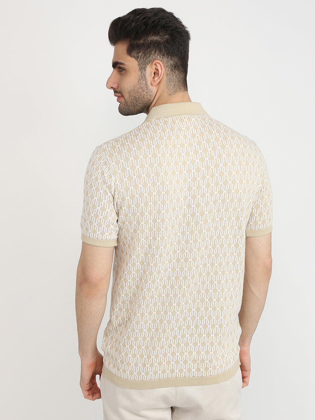 Park Avenue Men Brown Solid Slim Fit Cotton T-Shirt