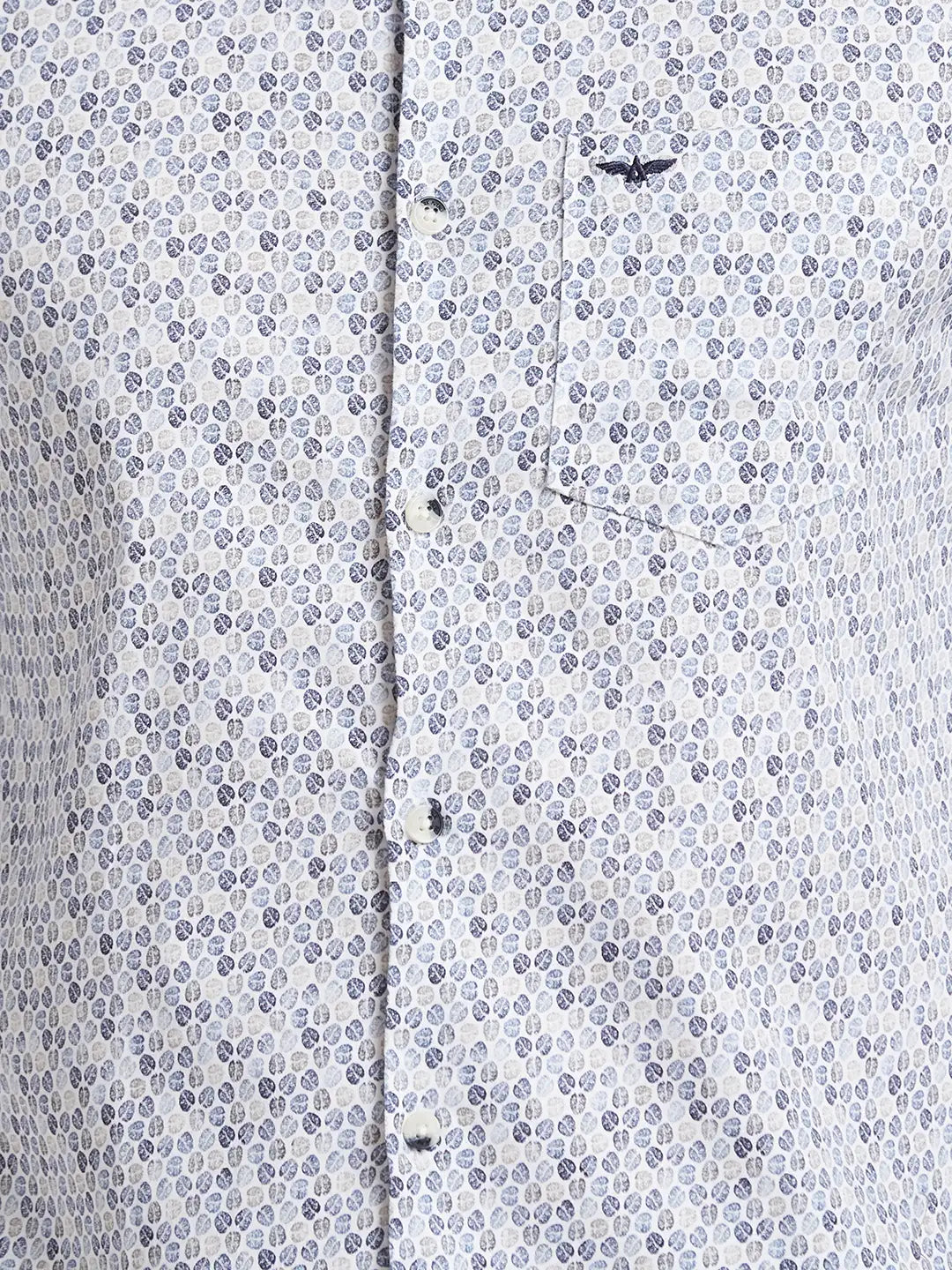 Men Blue Slim Fit Print Cotton Shirts