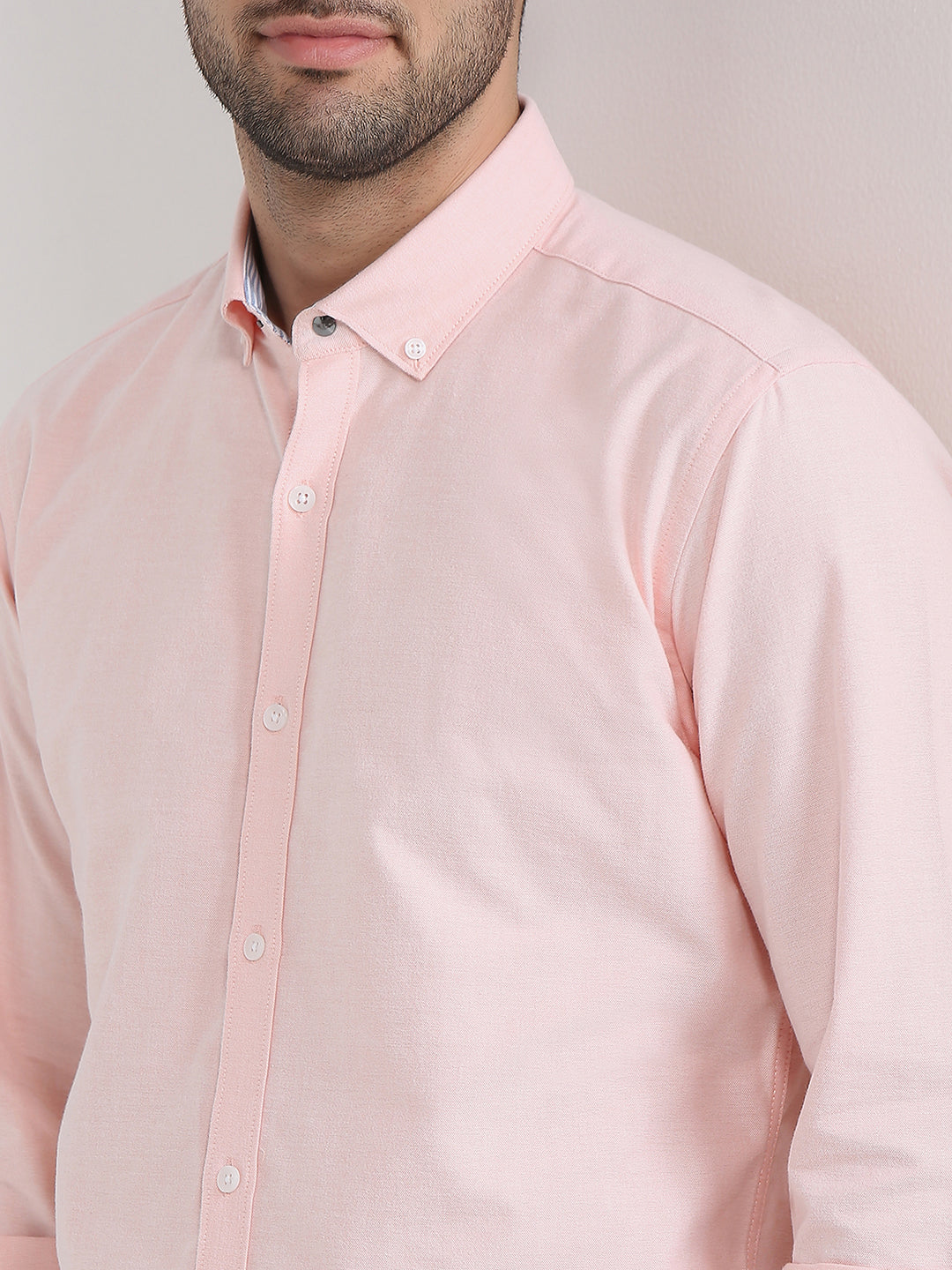 Park Avenue Men Orange Solid Slim Fit Cotton Full Sleeve Casual Shirt