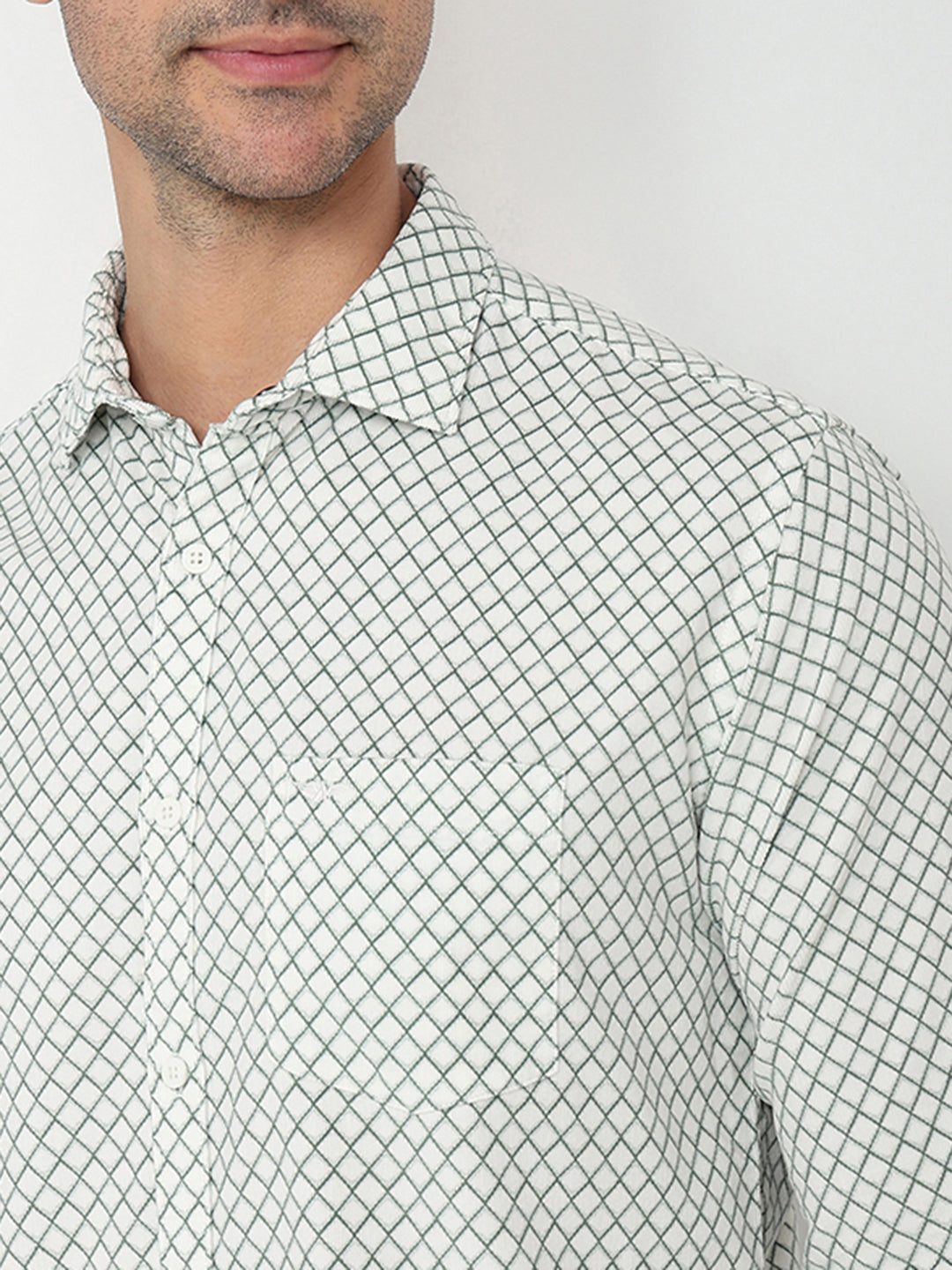 Park Avenue Men Green Printed Slim Fit Cotton Full Sleeve Casual Shirt