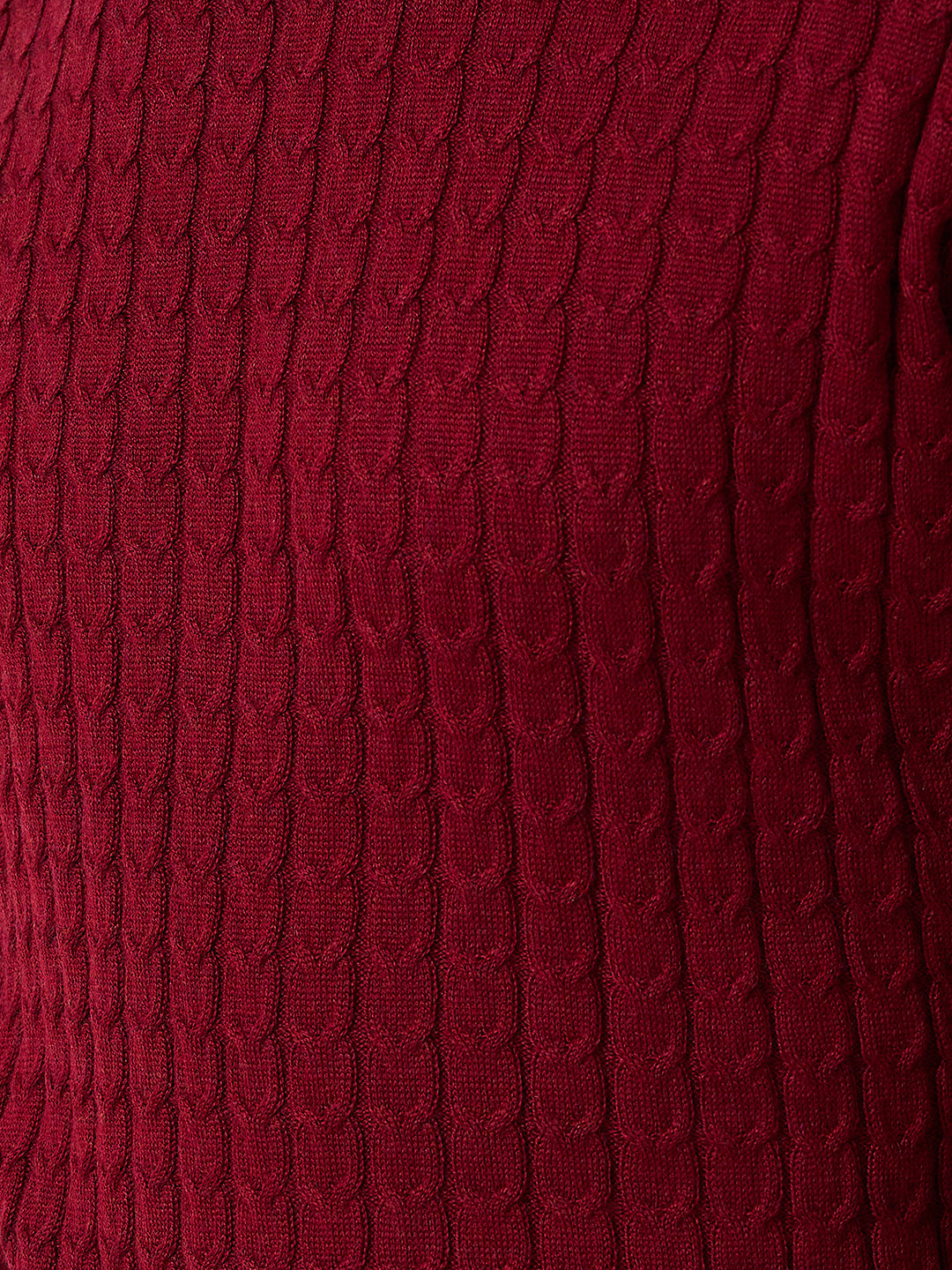 Park Avenue Men Maroon Structure Regular Fit Acro Blend Full Sleeve Round Neck Collar Sweater