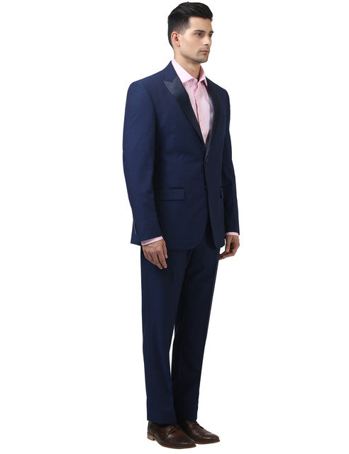 Park Avenue Men Blue Regular Fit Polyester Blend Suit