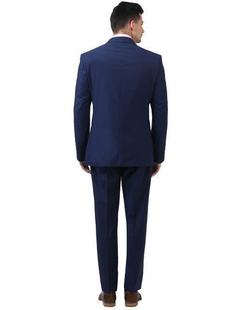 Park Avenue Men Blue Regular Fit Polyester Blend Suit