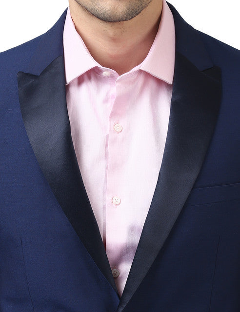 Park Avenue Men Blue Regular Fit Polyester Blend Suit