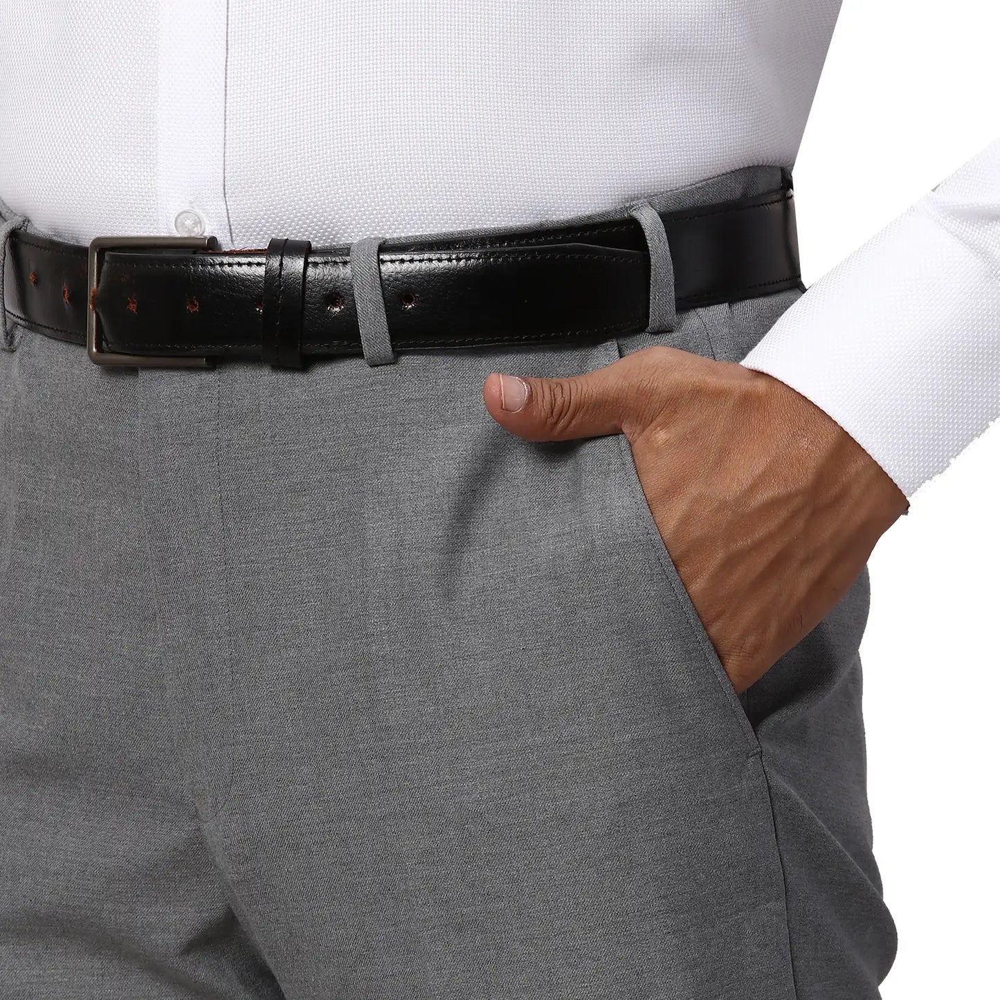 Park Avenue Men Grey Solid Slim Fit Polyester Blend Suit