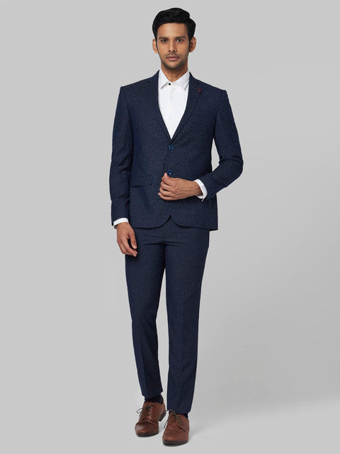 Park Avenue Men Blue Structure Neo Fit Terylene Blend Suit