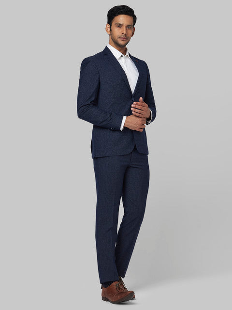 Park Avenue Men Blue Structure Neo Fit Terylene Blend Suit