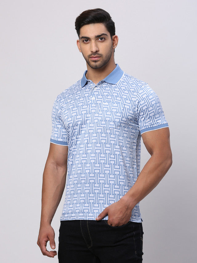 Park Avenue Grey Structure Slim Fit Cotton T-Shirt