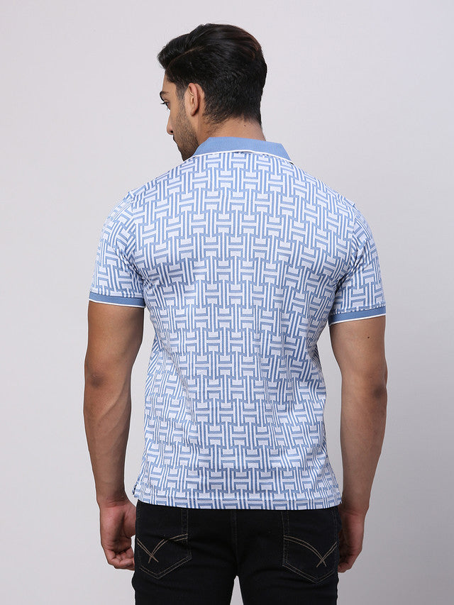 Park Avenue Grey Structure Slim Fit Cotton T-Shirt
