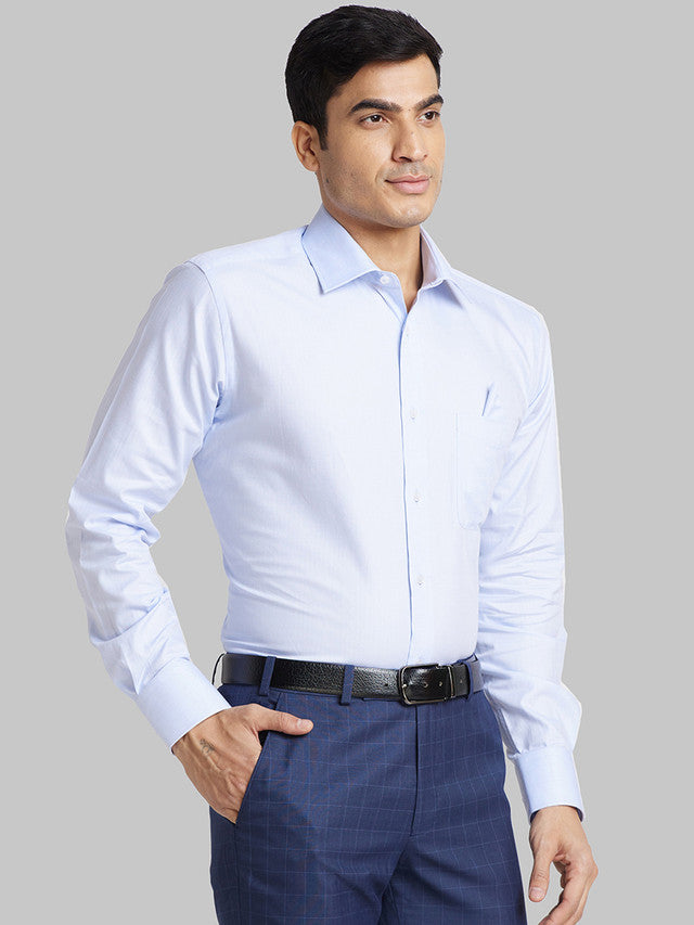 Park Avenue Blue Structure Luxus Fit Cotton Formal Shirt