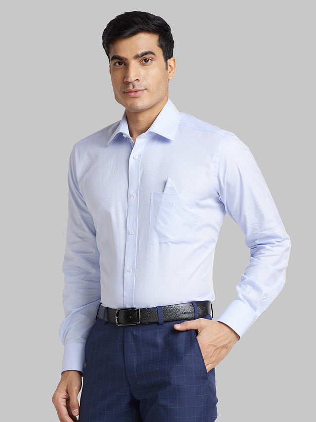 Park Avenue Blue Structure Luxus Fit Cotton Formal Shirt