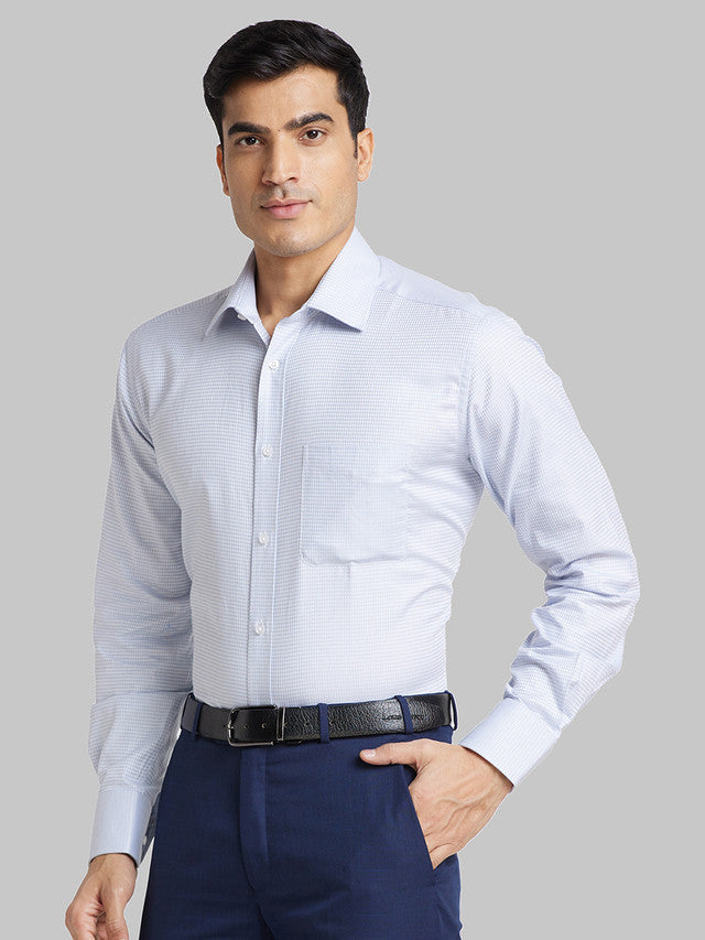 Park Avenue Grey Structure Luxus Fit Cotton Formal Shirt