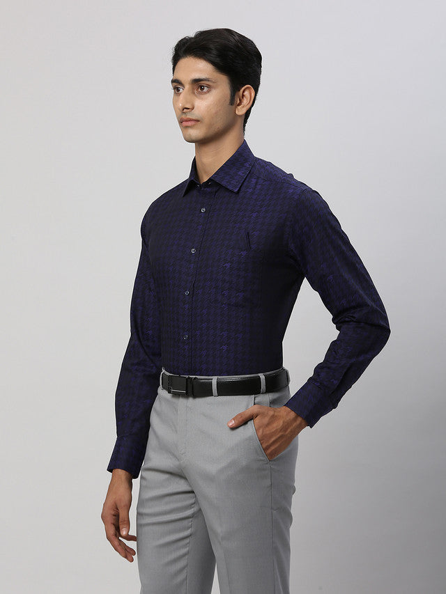 Park Avenue Blue Structure Luxus Fit Cotton Formal Shirt