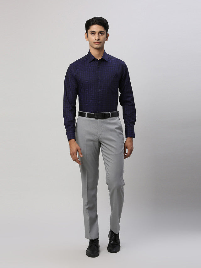 Park Avenue Blue Structure Luxus Fit Cotton Formal Shirt