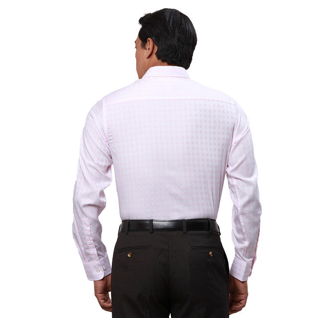 Park Avenue Men Pink Checks Regular Fit Cotton Formal Shirt