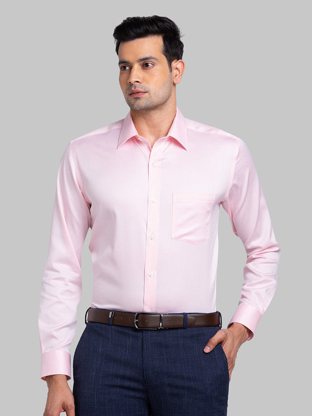 Park Avenue Red Structure Regular Fit Cotton Formal Shirt