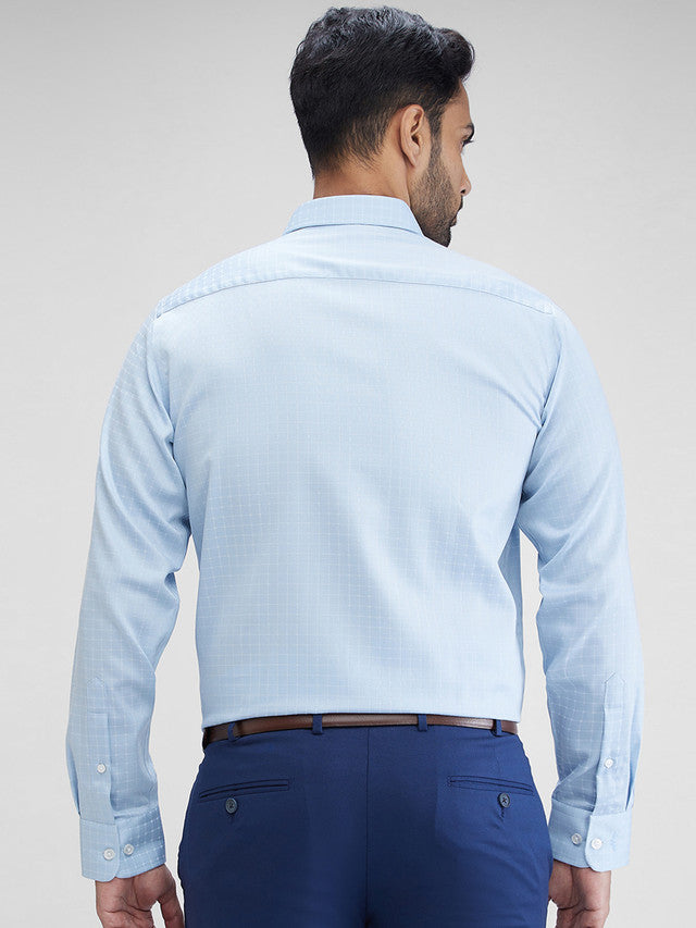 Park Avenue Blue Checks Regular Fit Cotton Formal Shirt