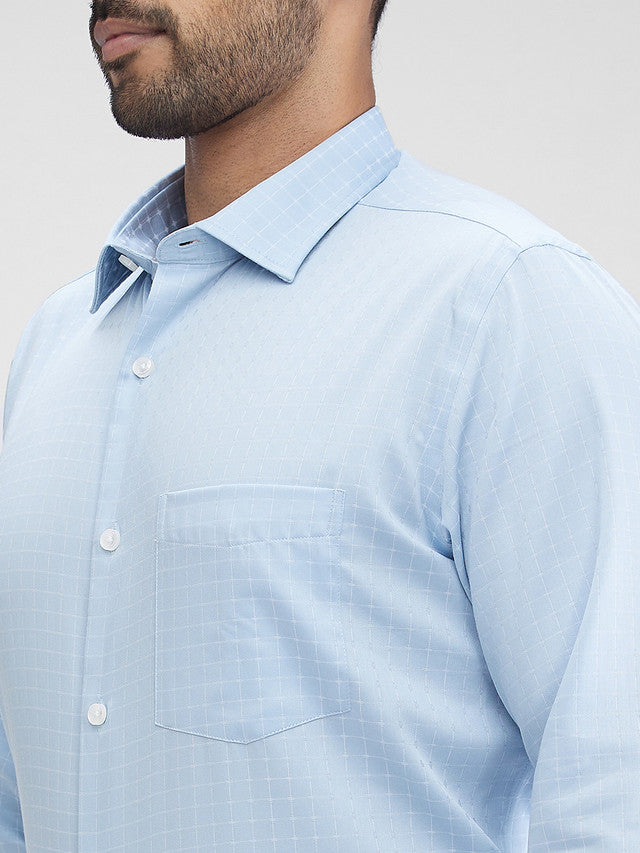 Park Avenue Blue Checks Regular Fit Cotton Formal Shirt