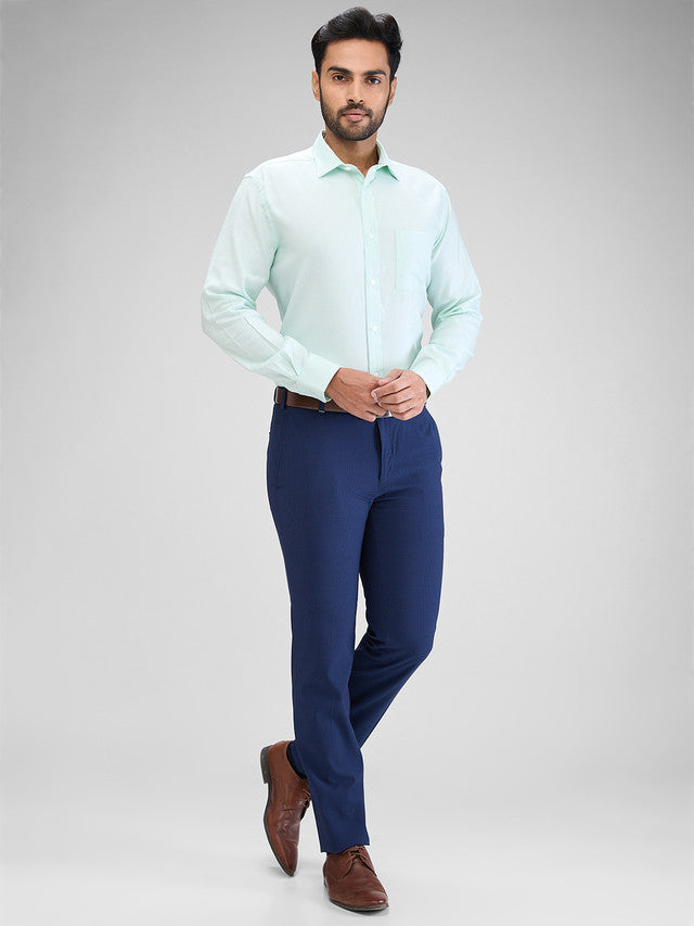 Park Avenue Green Structure Regular Fit Cotton Formal Shirt