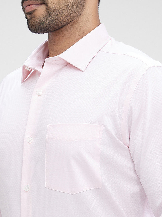 Park Avenue Men Pink Structured Regular Fit Cotton Formal Shirt