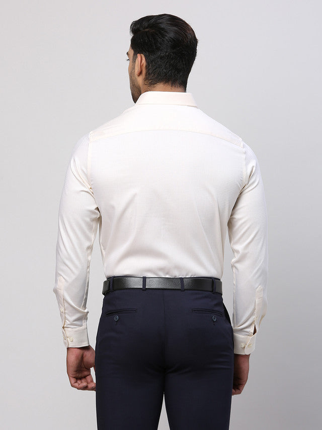 Park Avenue Men Brown Structured Regular Fit Cotton Formal Shirt