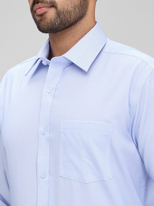 Park Avenue Blue Solid Regular Fit Full Sleeve Cotton Shirt