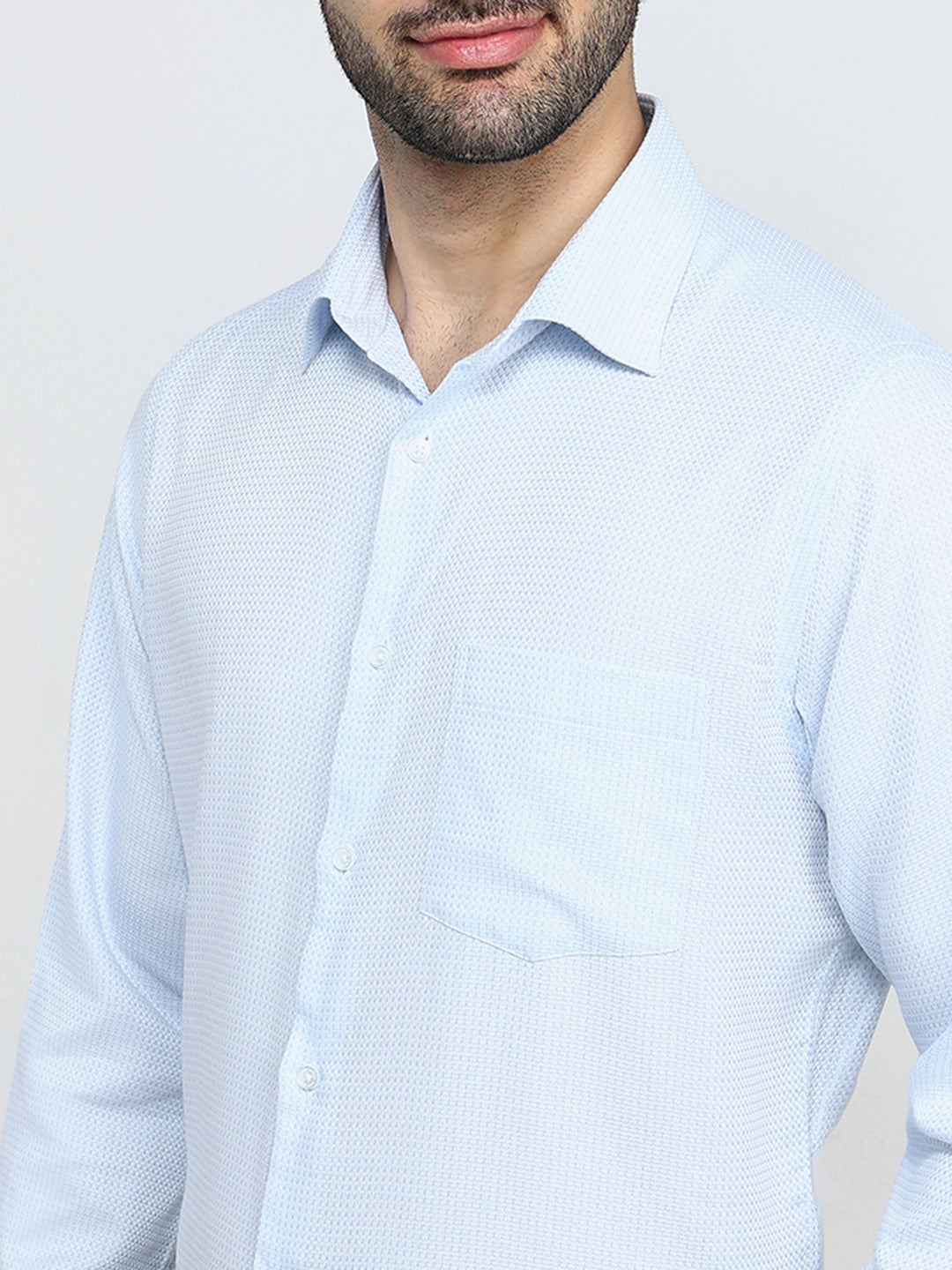 Park Avenue Men Blue Stripe Regular Fit Cotton Full Sleeve Formal Shirt