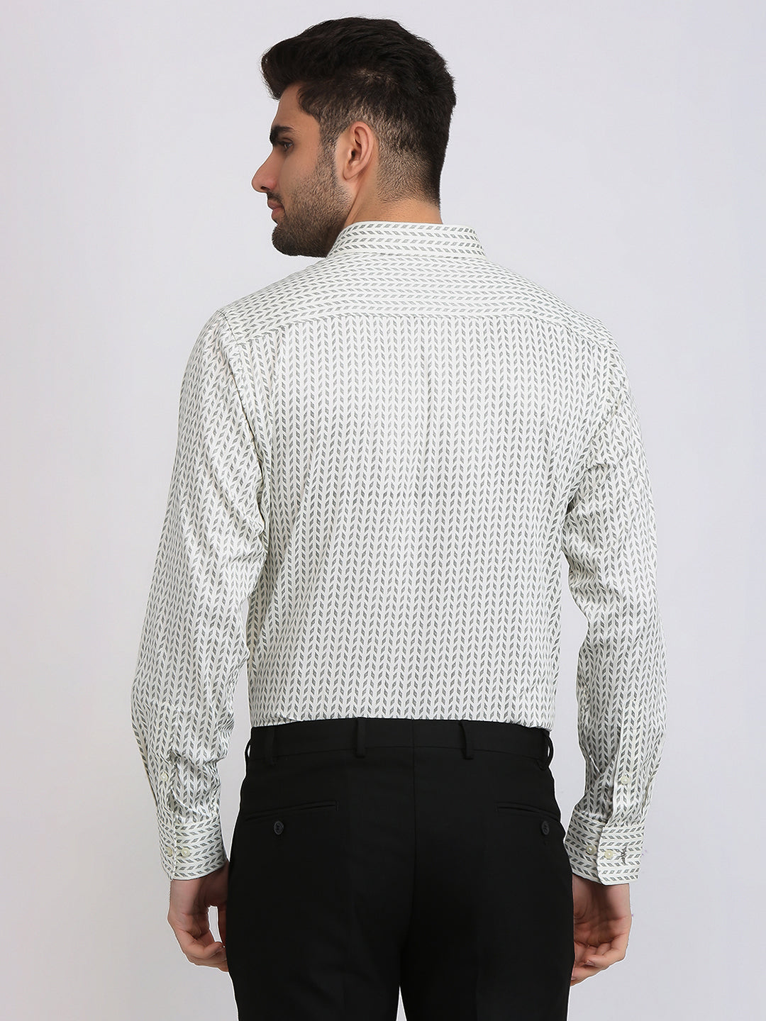 Park Avenue Men Brown Printed Regular Fit Cotton Formal Shirt