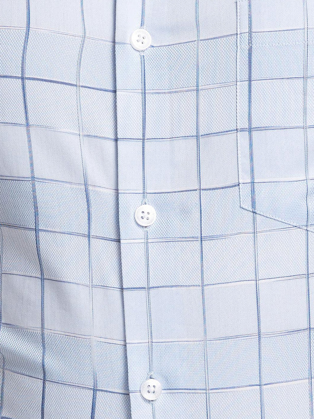 Park Avenue Blue Checks Regular Fit Cotton Formal Shirt