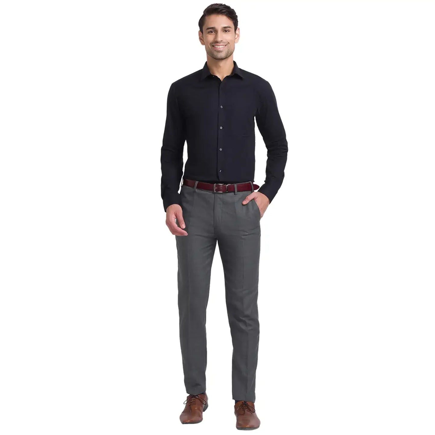Men Black Slim Fit Cotton Shirts
