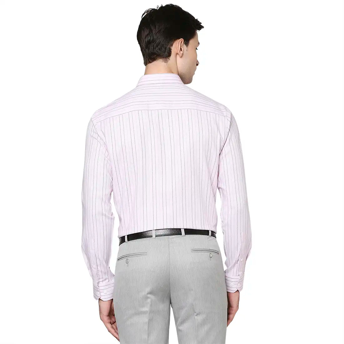Men Red Slim Fit Stripe Cotton Shirts