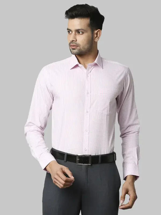 Park Avenue Men Pink Structured Slim Fit Cotton Formal Shirt