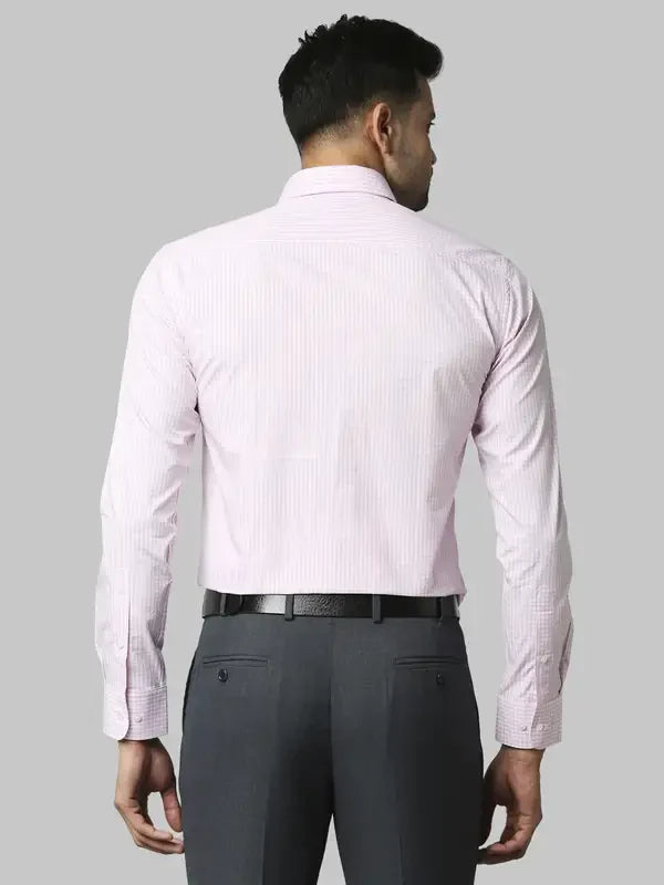 Park Avenue Men Pink Structured Slim Fit Cotton Formal Shirt