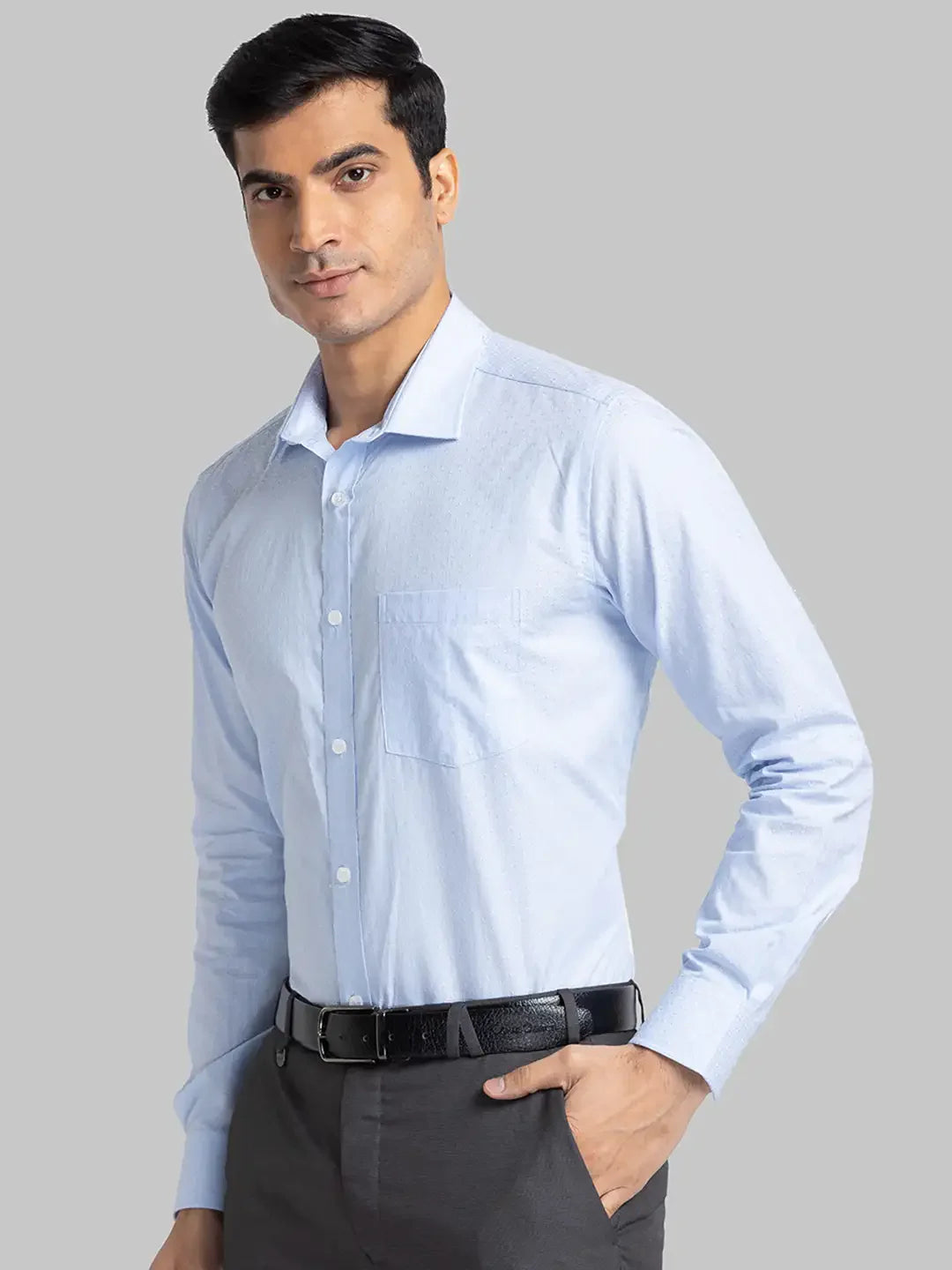 Men Blue Slim Fit Stripe Cotton Blend Shirts