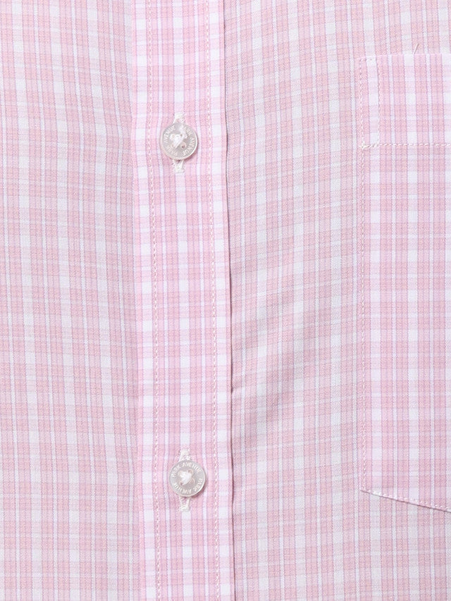 Park Avenue Men Pink Checkered Slim Fit Cotton Formal Shirt