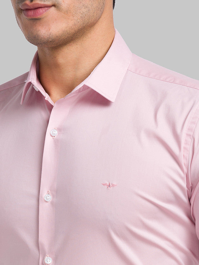 Park Avenue Men Pink Solid Slim Fit Cotton Blend Formal Shirt