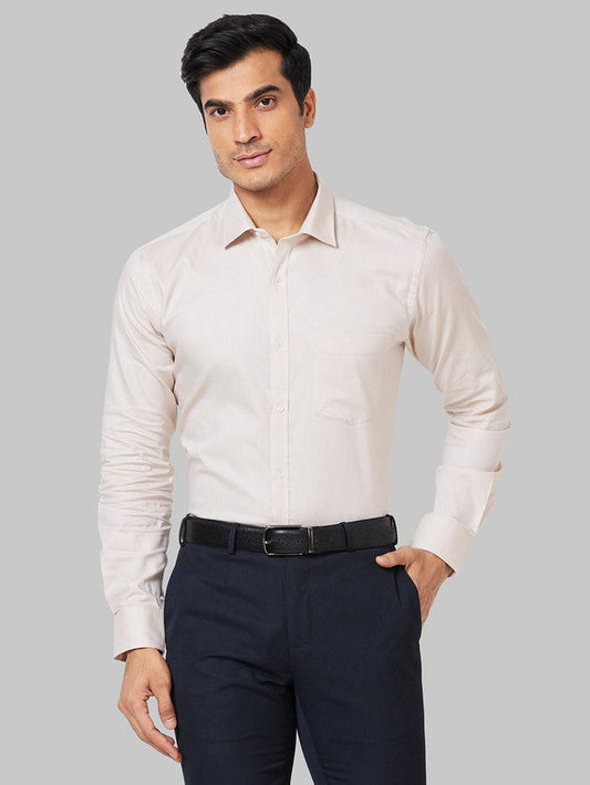 Park Avenue Men Brown Structure Slim Fit Cotton Formal Shirt